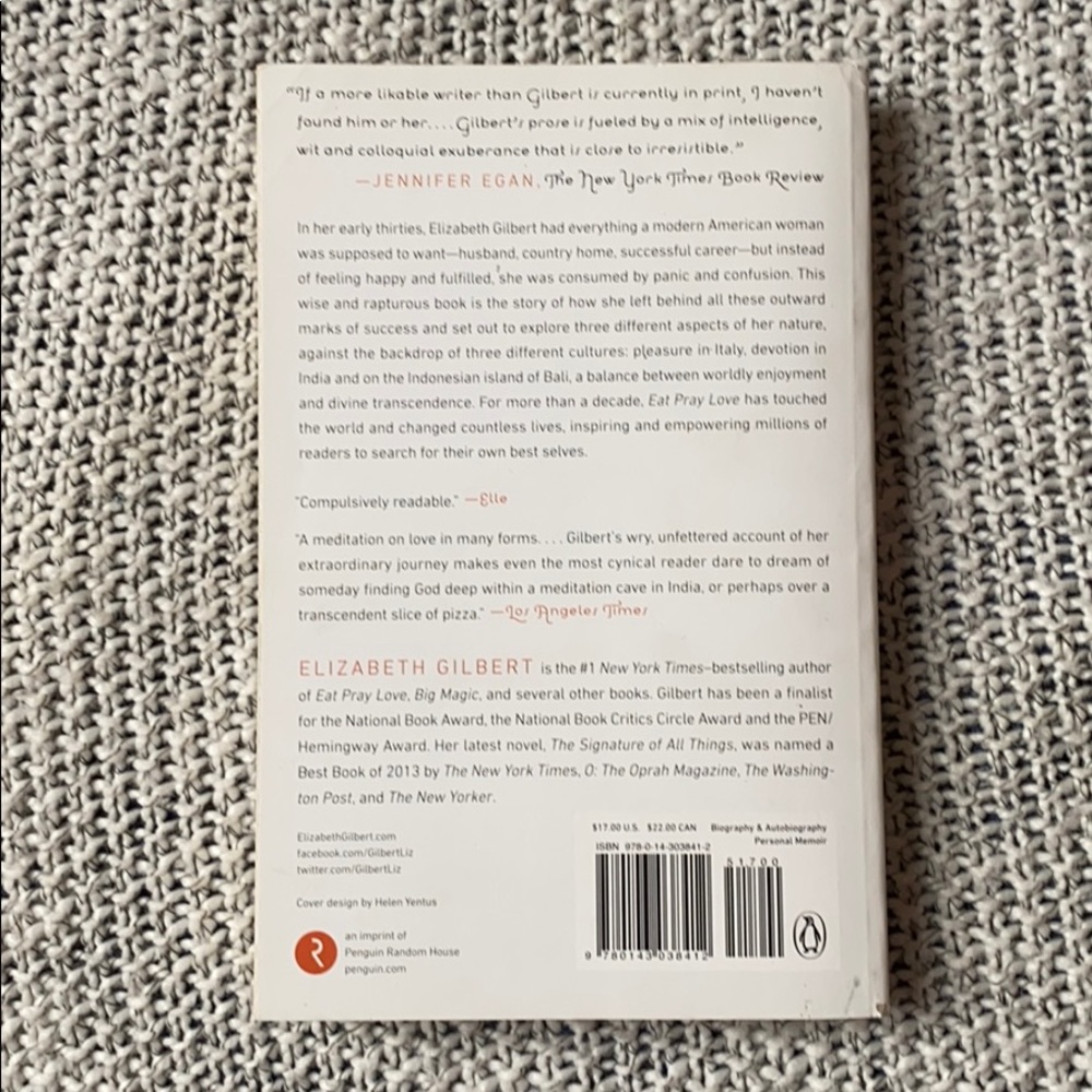 Eat Pray Love by Elizabeth Gilbert - Picture 4 of 4